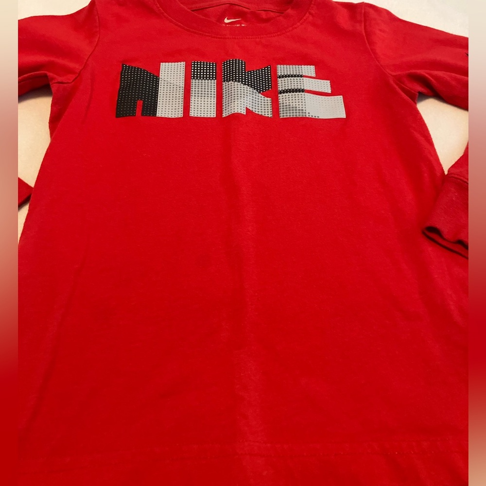 Nike Kids Red Graphic Long Sleeve Tee - Picture 2 of 3